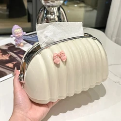 Nordic Conch Tissue Box with Spring Bathroom Face Towel Box Organizer Dustproof Toilet Paper Box Table Napkin Holder Home Decor