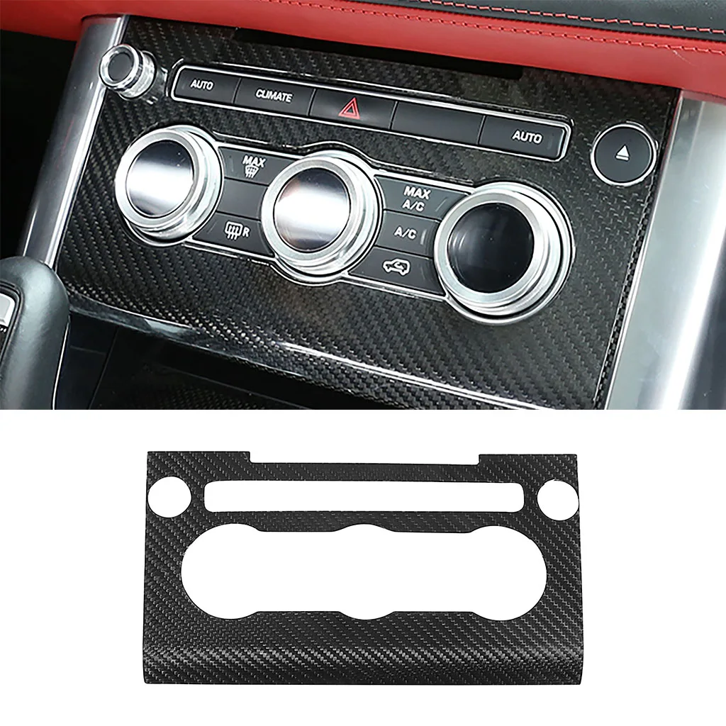 1Pcs Real Carbon Fiber Car Volume knob frame Cover Trim For Land Rover Range Rover Sport 2014 2015 2016 2017 Car Accessories