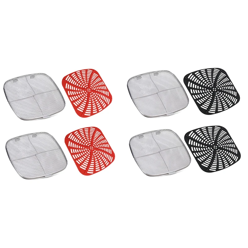 Anti-Splatter Screen And Silicone Gasket Combination Replacement Reusable Baffle For Ninja Air Fryer Indoor Grill