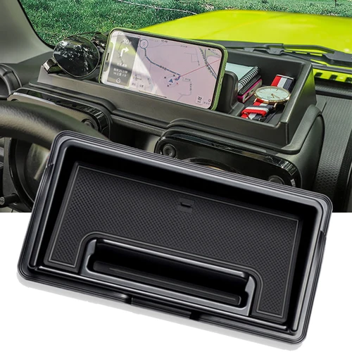Imagen 2 del producto Caja de almacenamiento para salpicadero de coche, bandeja organizadora para consola central, soporte para teléfono para Suzuki Jimny JB64 JB74 2019-2025, accesorios interiores