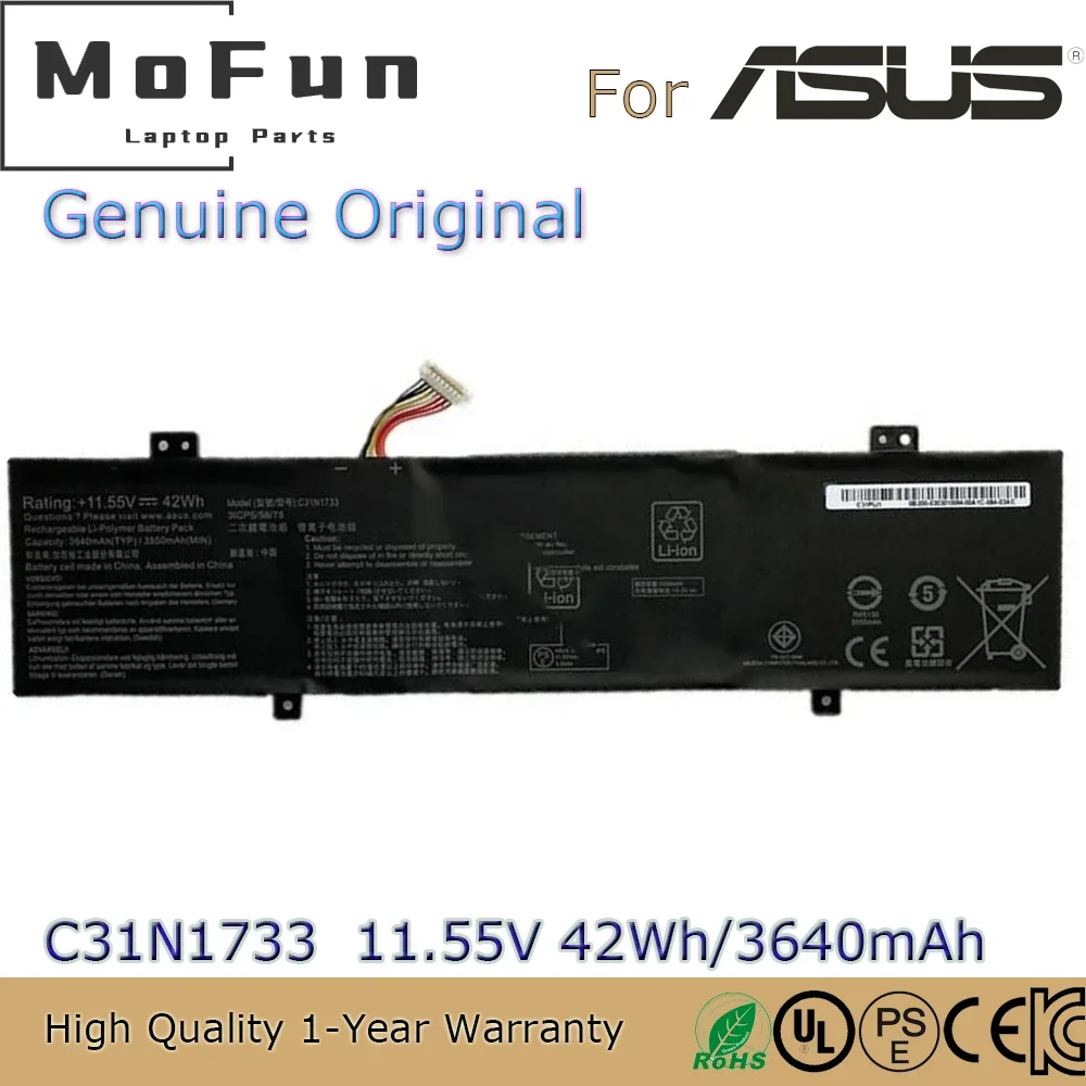 

Brand New Original C31N1733 11.55V 42Wh Notebook Battery for Asus VivoBook Flip 14 TP412FA TP412UA TP470EA