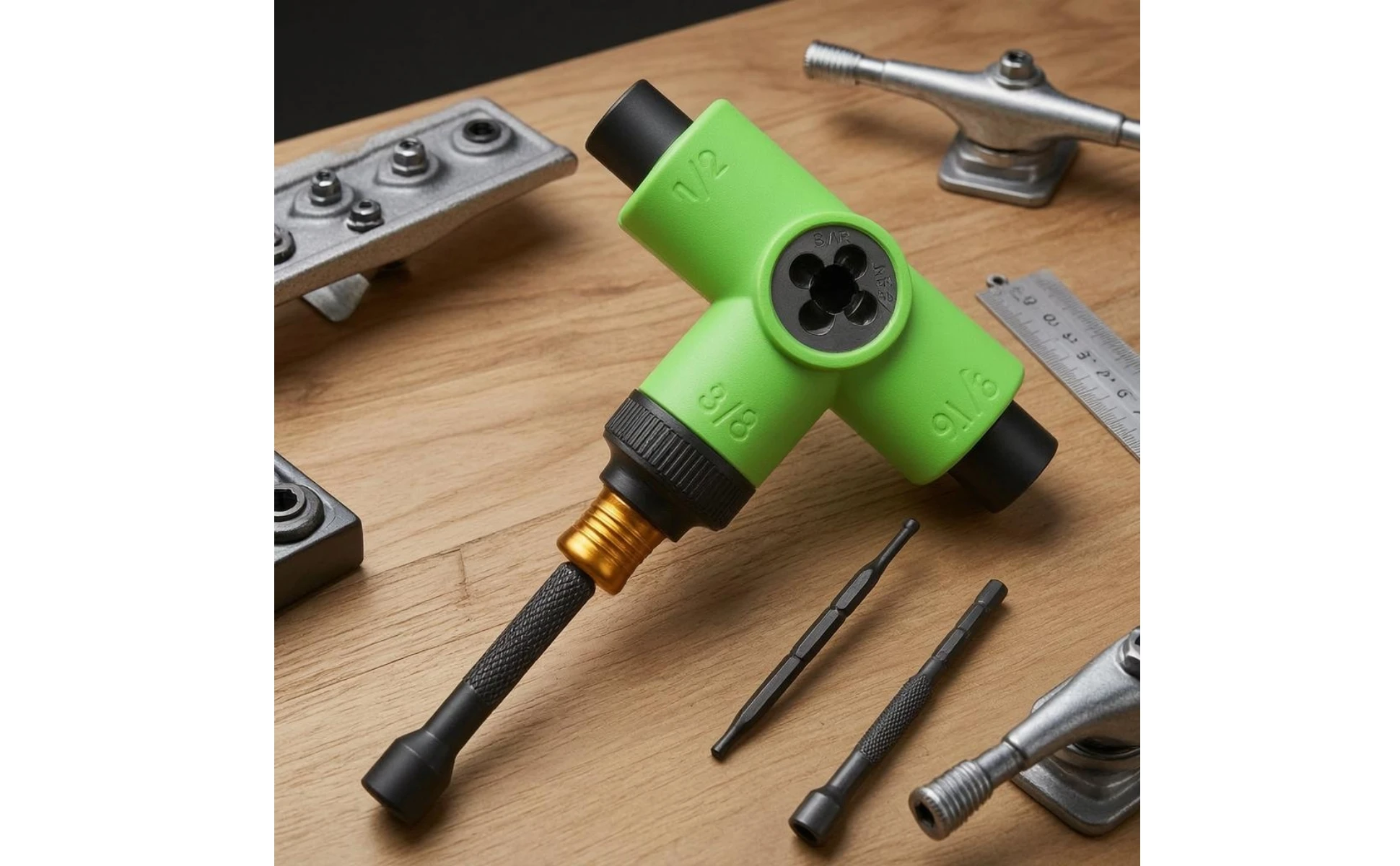 T-Handle Skateboard Tool Knurled Grip Multi-Function Skateboard Wrench Allall-in-1 Skate Tool Retail Packed