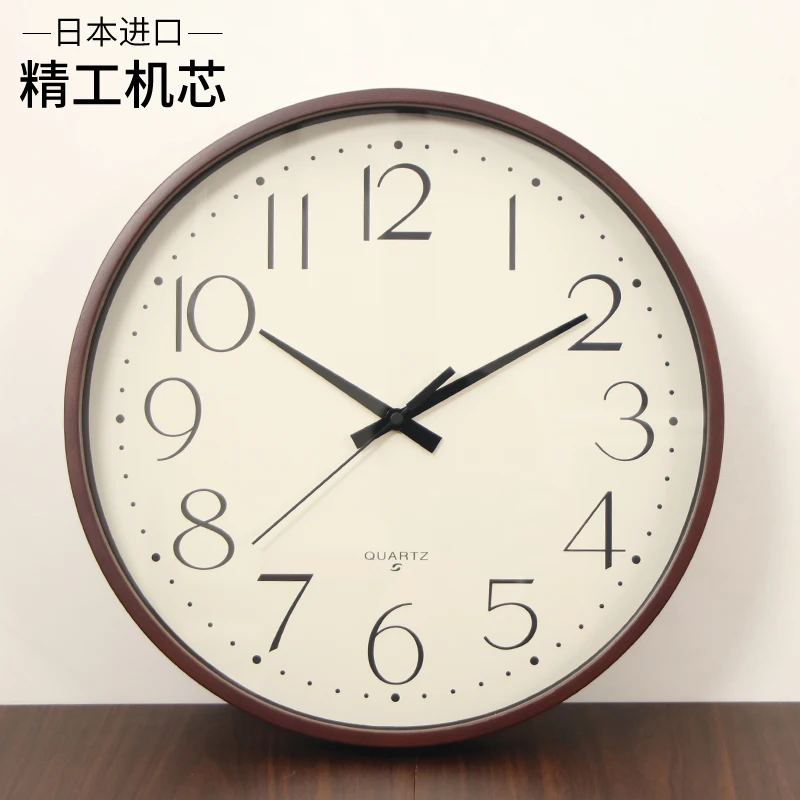 

Japanese-style Seiko solid wood wall clock silent automatic timing radio wave clock light luxury household clock living