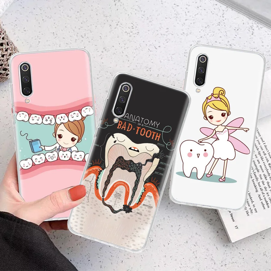 Wisdom Teeth Dentist Tooth Silicon Call Phone Case For Xiaomi Poco X3 Nfc X5 X6 F6 F5 Pro M5S M5 X4 F4 GT M4 M3 F3 F2 F1 M2 Cove