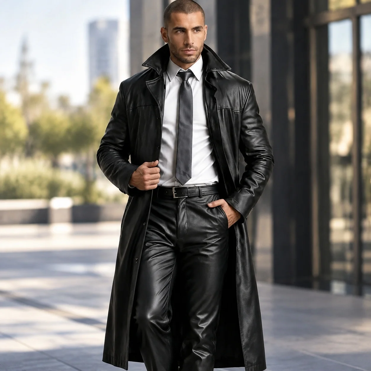 Casual Wedge Heel Suit Long Length Single Breasted with Fitted Silhouette Spring Autumn Jacket Button Front Spring Coat for Men