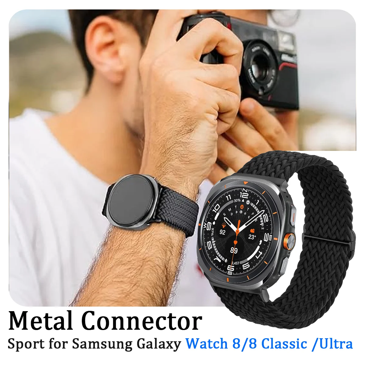 Geflochtenes Armband für Samsung Galaxy Watch 9 8 Armbänder 40mm 44mm 8 Classic 46mm Armband für Galaxy Watch Ultra Armbänder 47mm Sport-Armband