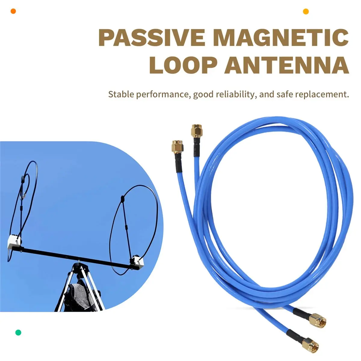PERFECT)250MW YouLoop Electromagnetic Antenna 10KHz to 30 MHz Portable Passive Magnetic Loop Antenna with RG402+RG174 for HF VHF