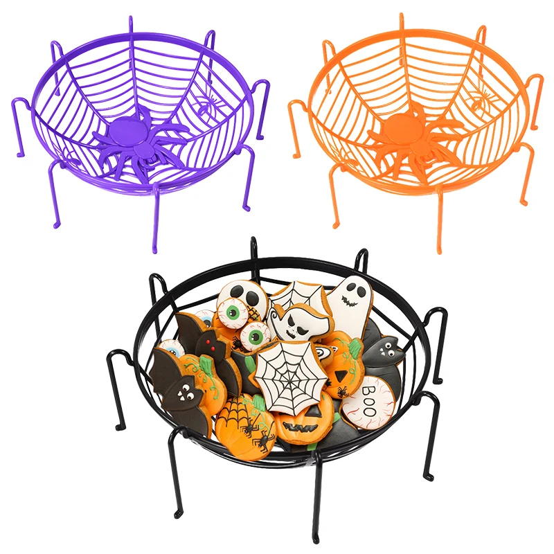 

Halloween Spider Web Bowl Fruit Plate Candy Biscuit Basket HomeTrick Or Treat Wedding Birthday Decor Halloween Party Supplies