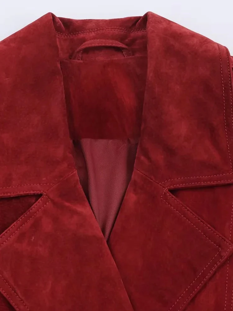 

Commuting All-match Short Double-breasted JacketWomen New Suede style Autumn Fashion Trend Temperament Women's