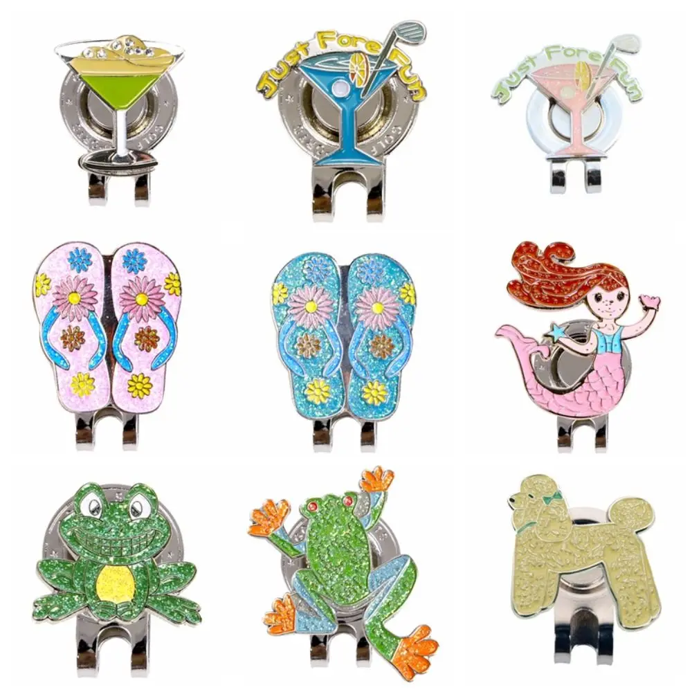 معدات الجولف علامة الكرة قبعة الجولف كليب علامة معدنية قابلة للإزالة علامة الجولف سبيكة فريدة من نوعها مشبك قبعة مغناطيسي هدية للأولاد