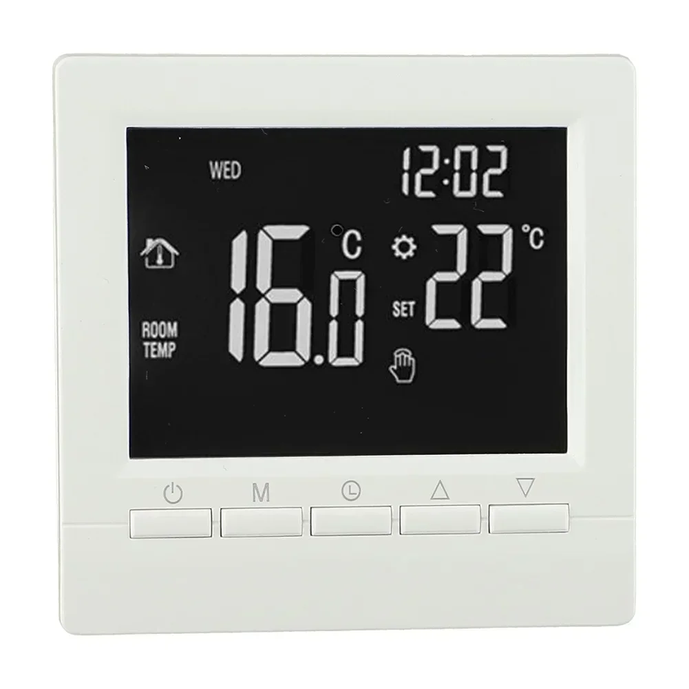 Programmable Digital Room Thermostat Temperature Controller with LCD Display Wired Boiler Heating System Child Safety Lock