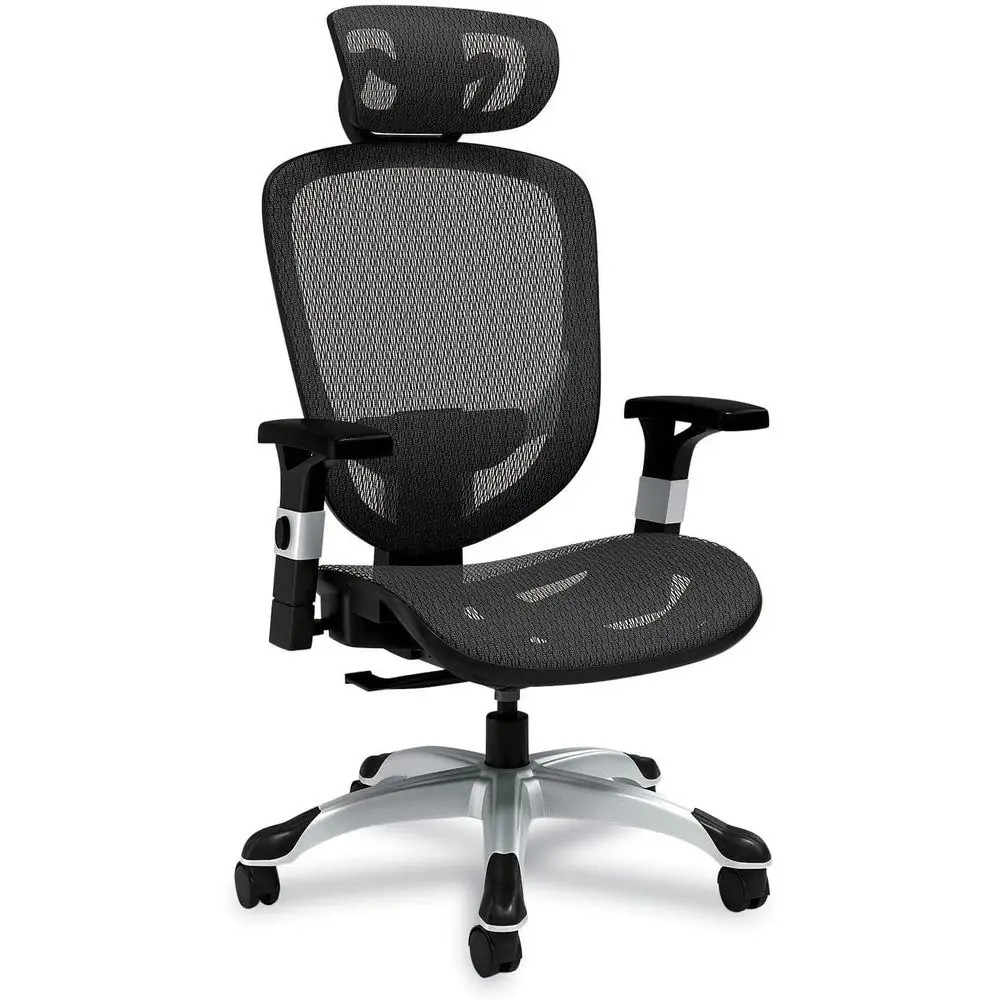 

Ergonomic Swivel Office Chair with Adjustable Seat and Arms, Mesh Backrest, Supports Up to 275 lbs, Black