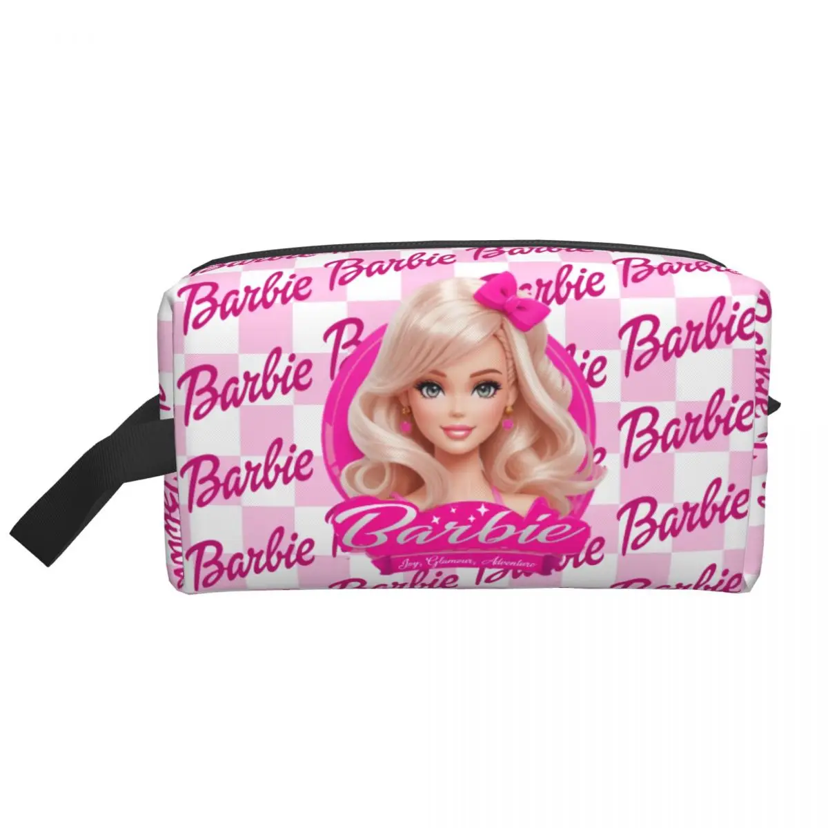 Custom Fashion Cartoon Barbie Girl Travel Toiletry Bag Women Cosmetic Makeup Bag Beauty Storage Dopp Kit