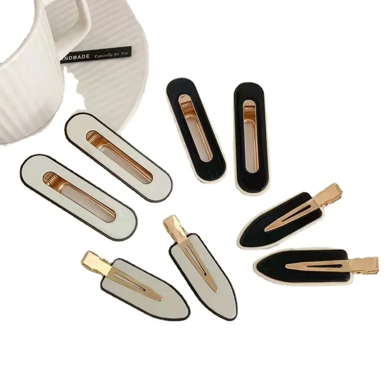2PCS/SET Chessboard Grids Seamless Hair Clip for Women Girls No Bend Bangs Clips Duckbill Clip Hairpins Hair Styling Accessories