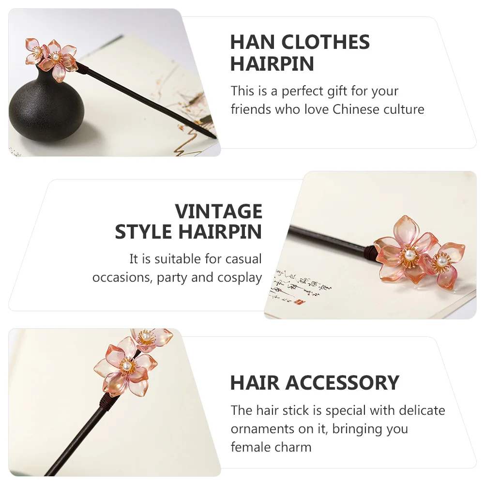 

Retro Flower Vintage Style Hairpin Folk-custom Hair Stick Bamboo Shape Women's Styling Traditional Hair Accessory Chinese