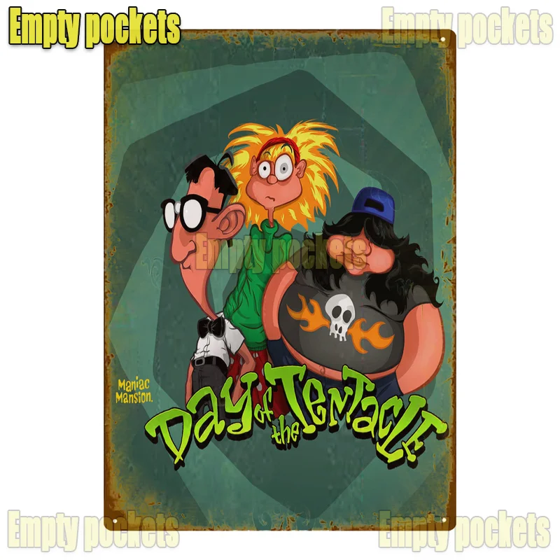 Day of The Tentacle Metal Signs Wall Mural Home Wall Decor Create Tin Sign Posters for Bedroom Livingroom Home Room Coffee Decor