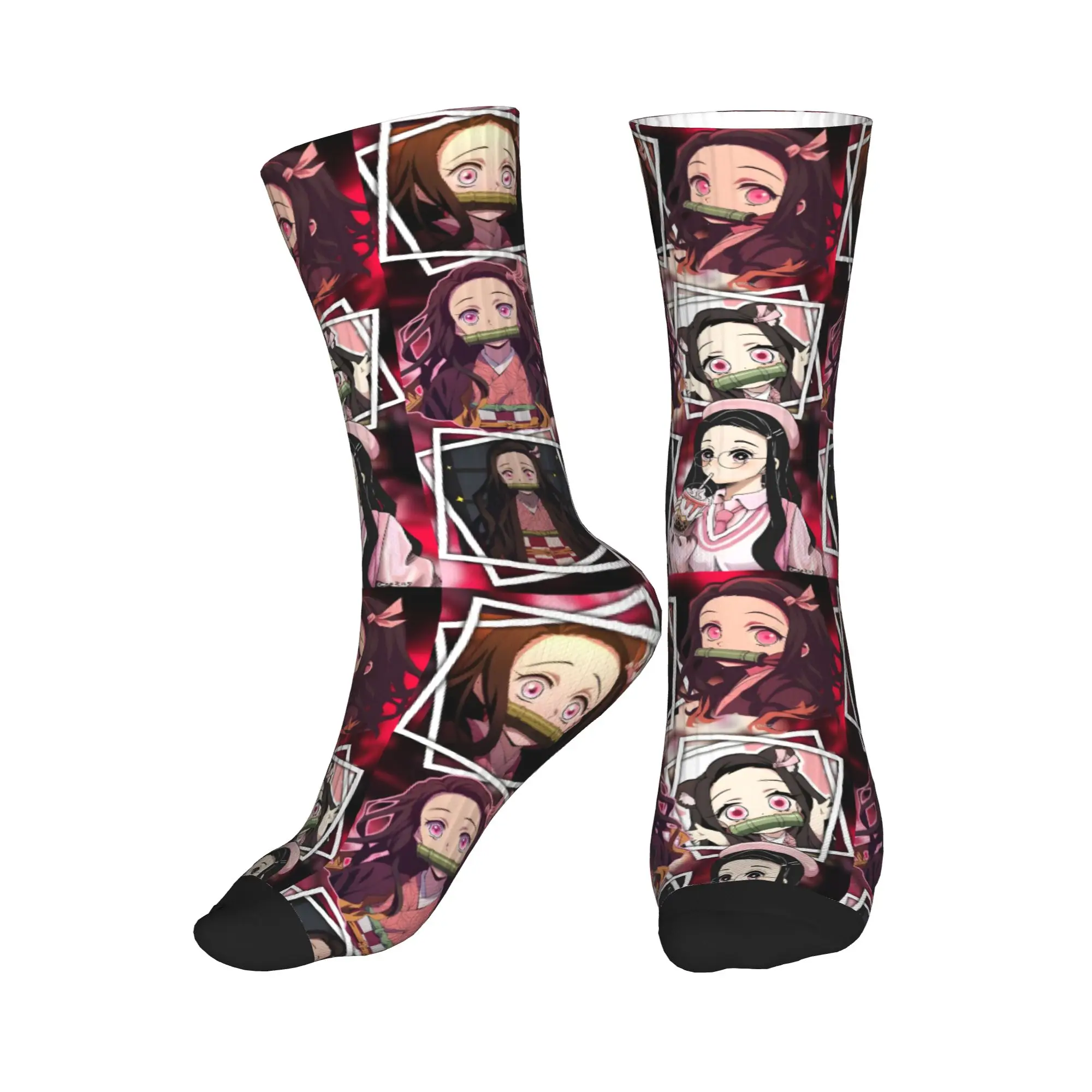 

Носки Kawaii Demon Slayer Nezuko Kamado, носки для мужчин, чулки с 3D принтом, женские