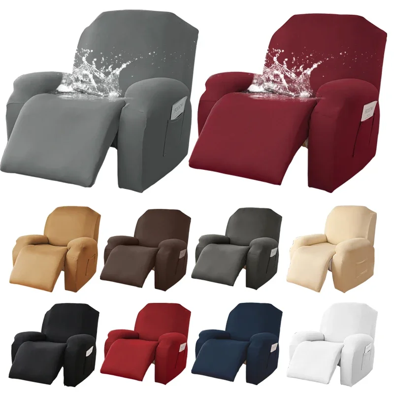 Funda de sofá reclinable impermeable para sala de estar, cubierta elástica para silla reclinable, protección para sillón perezoso, Relax, 4 piezas