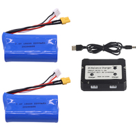 Li-ion Battery and Balance Charger For Huina 580550 583 582 RC Cars Drone spare parts 18650 7.4V 2200mah XT30 Plug toys Battery