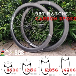 Carbon Spokes Rim Brake 1160g 26mm 700c Wheels GOZONE R315C 52T Ratchet Steel TPI  / Ceramic Bearings Road Carbon Bike Wheelset