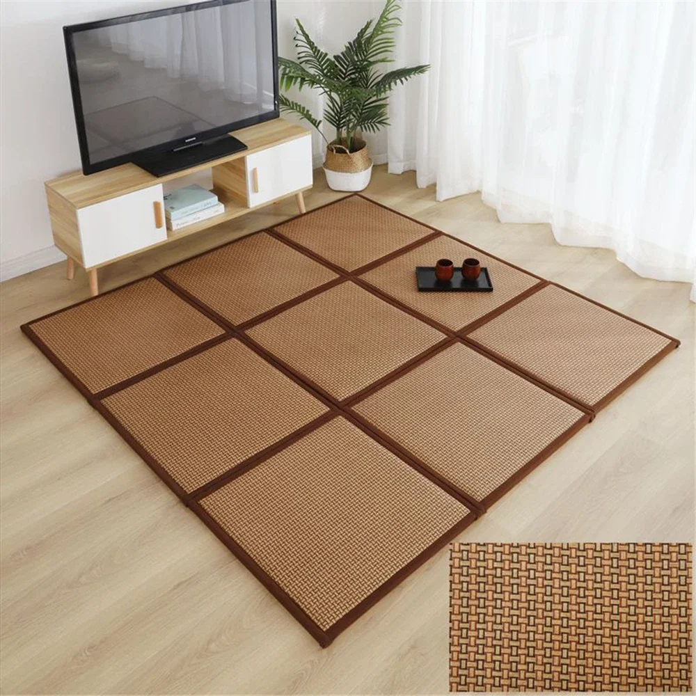 Japanese Rattan Folding Mat Thick Carpet for Living Room Tatami Mat Summer Student Nap Sleeping Pad Floor Bedroom Rug Play