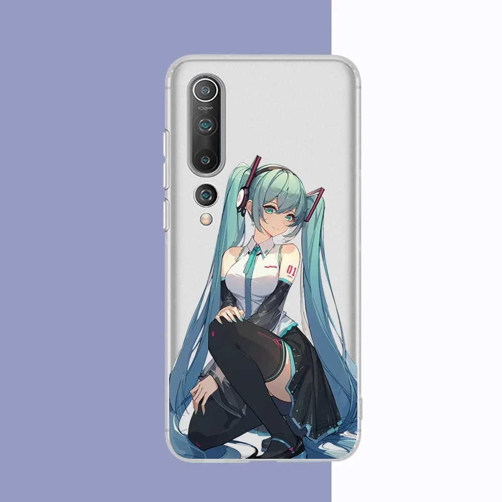 Amine H-Hatsunes-M-Miku girls Phone Case For Samsung S 20 21 22 23 for Redmi Note7 8 9 10 for Huawei P20 30 40 Clear Case