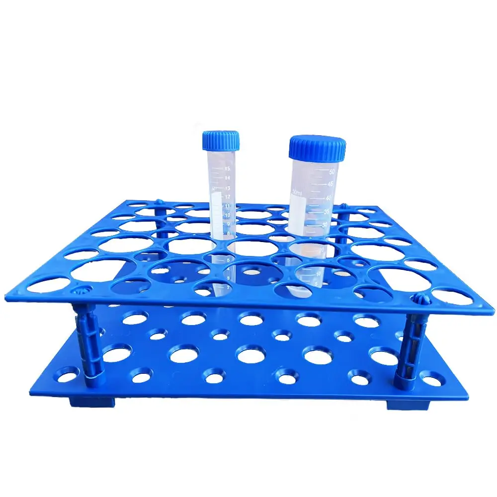 

High-Capacity Lab Test Tube Rack Organizer 10/15/50mL Tubes 50-Hole Detachable Design Blue Scientific Bench Management JVLAB