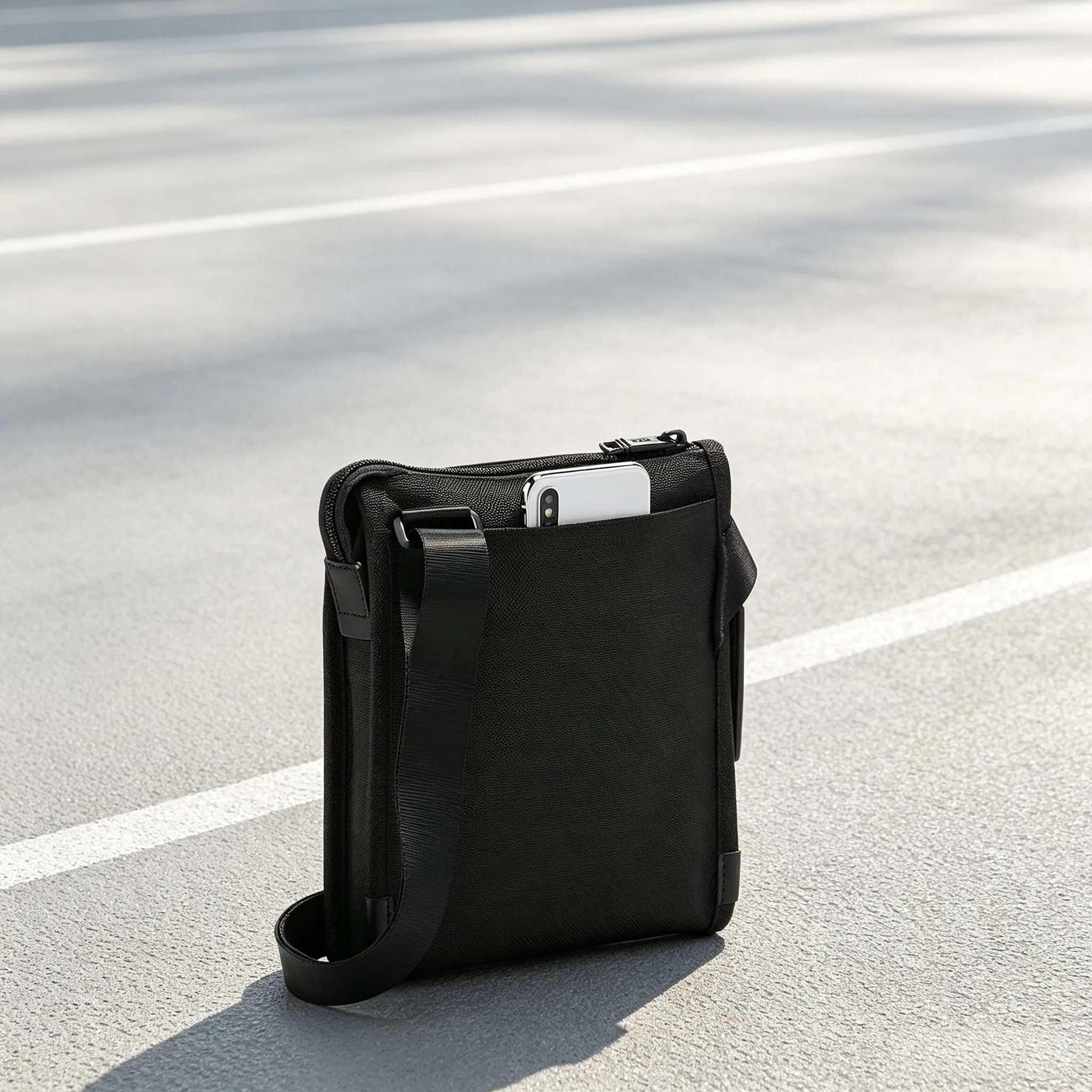 Men Multi-Functional Ballistic Nylon Crossbody Bag Business Casual Hand Carry Single Shoulder Pack view 4