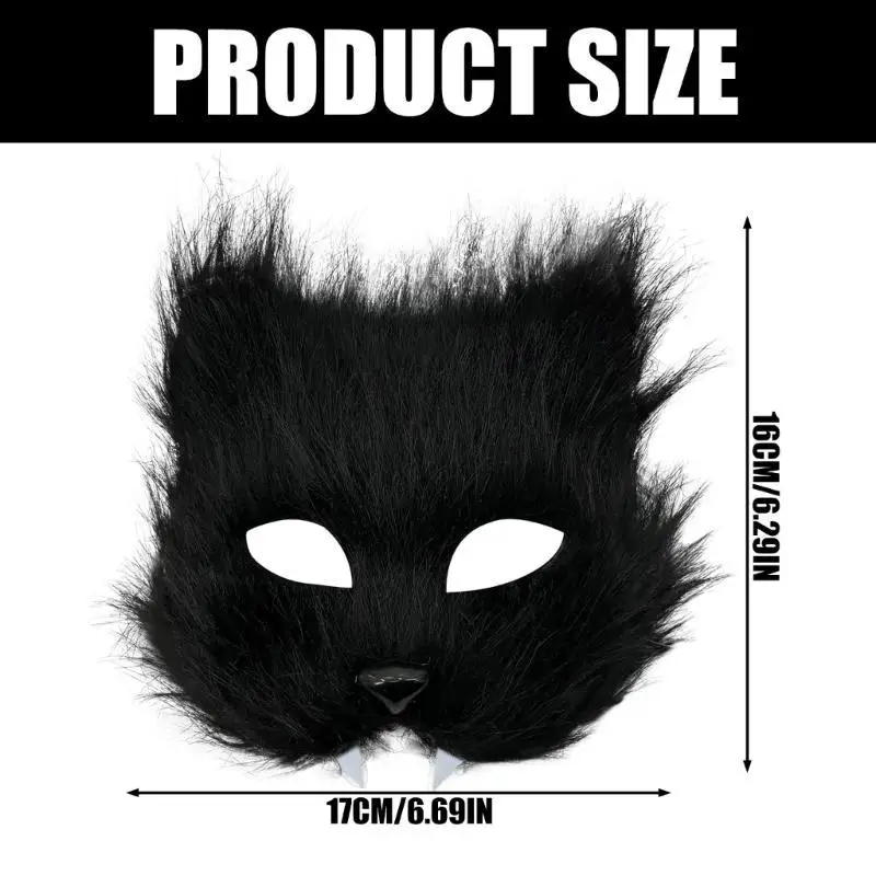 Maschera mascherata da 39bd maschera per gatti pelosi maschera l'accessorio costume Halloween per uomini donne che giocano a
