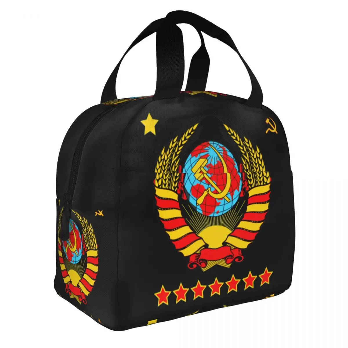 Russia Flag USSR Soviet Union Hammer Sickle CCCP Insulated Lunch Bag for School Office Waterproof Thermal Cooler Bento Box