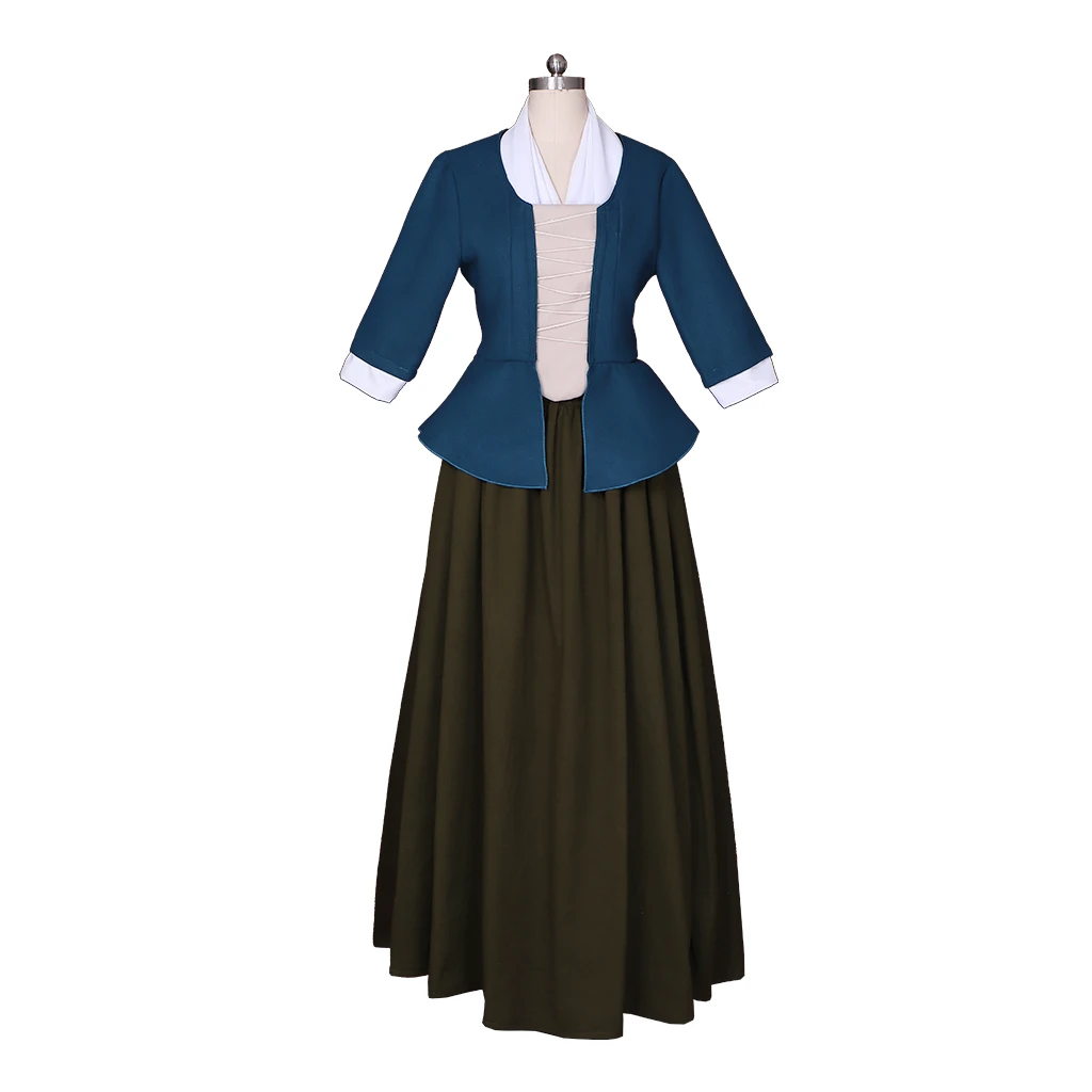 Outlander Claire Randall Cosplay Costume femmes ecosse Highland haut bleu robe Costume