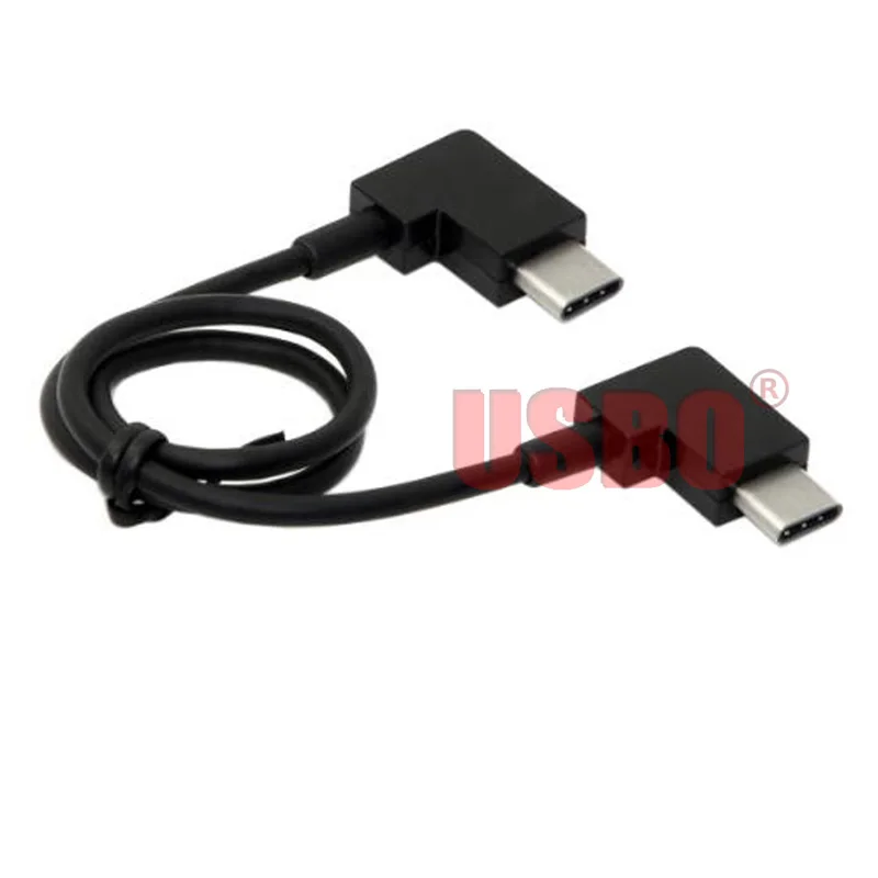 Podwójny kolanko 90 stopni czarny 0.3M USB3.1 typ C micro-usb z męskiego na męskie typ C micro-usb drone pilot kabel adapter