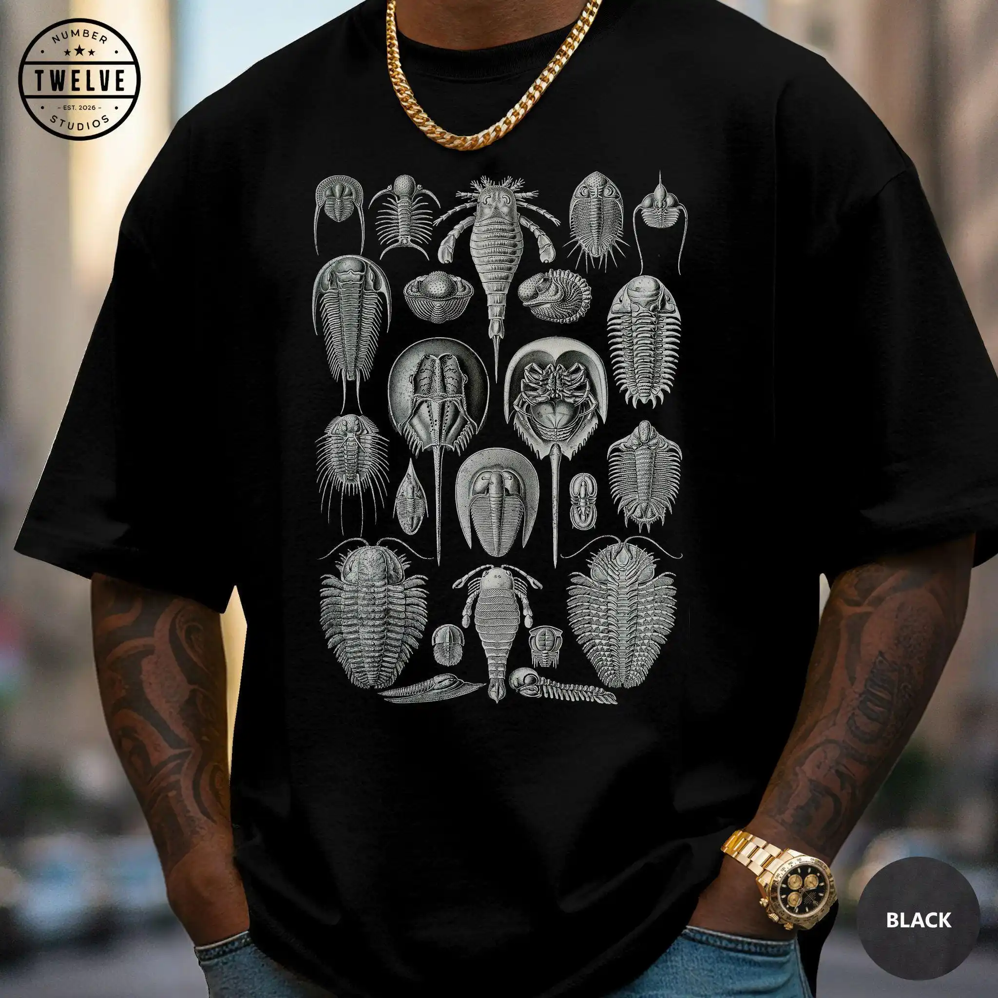 Trilobite T-Shirt, Vintage Horseshoe Crab Fossil Tee, Haeckel Arthropod Plate, Paleontology Science Geek Goblincore Shirt