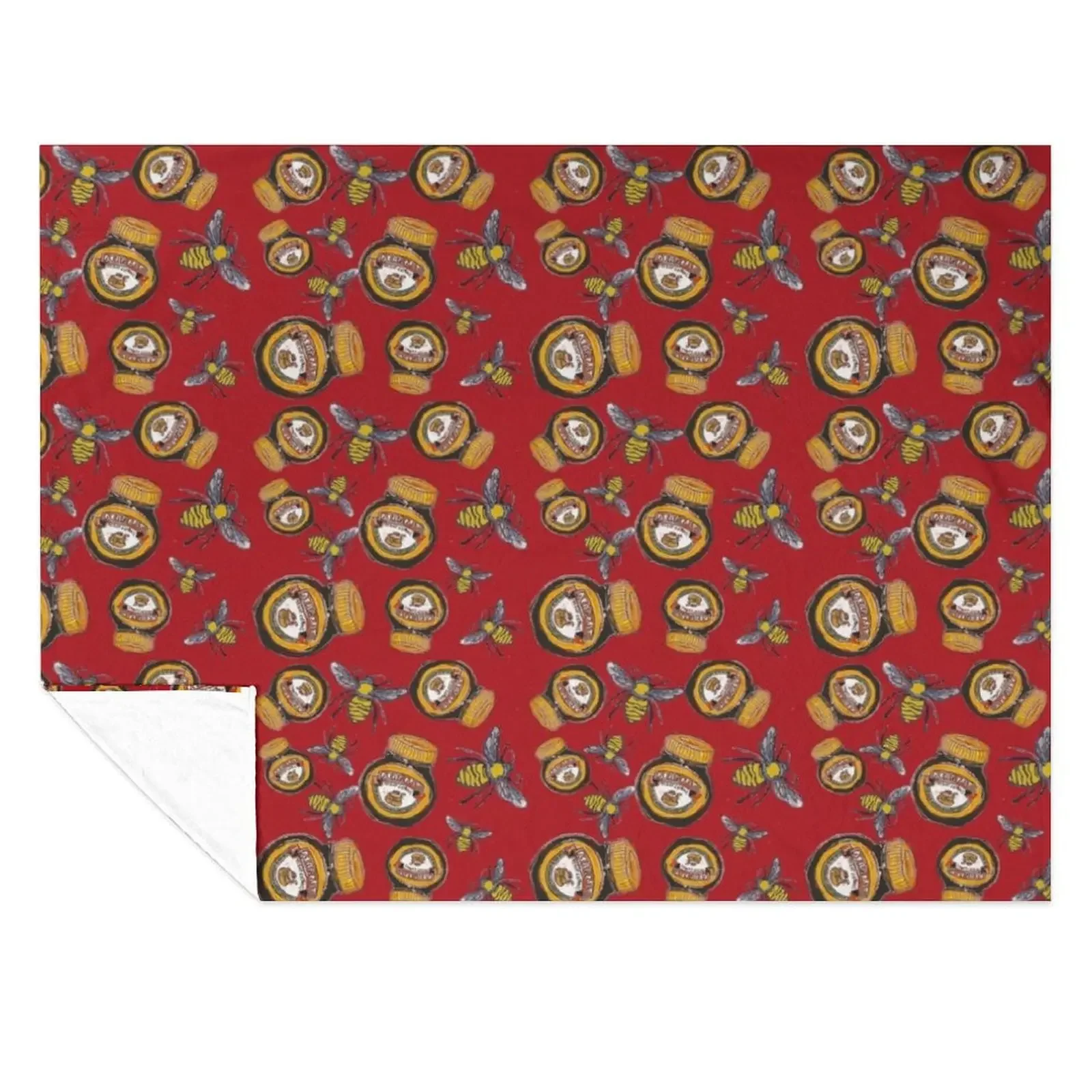 

Honey Bees & Marmite Throw Blanket Thins Flannel Polar Multi-Purpose Blankets
