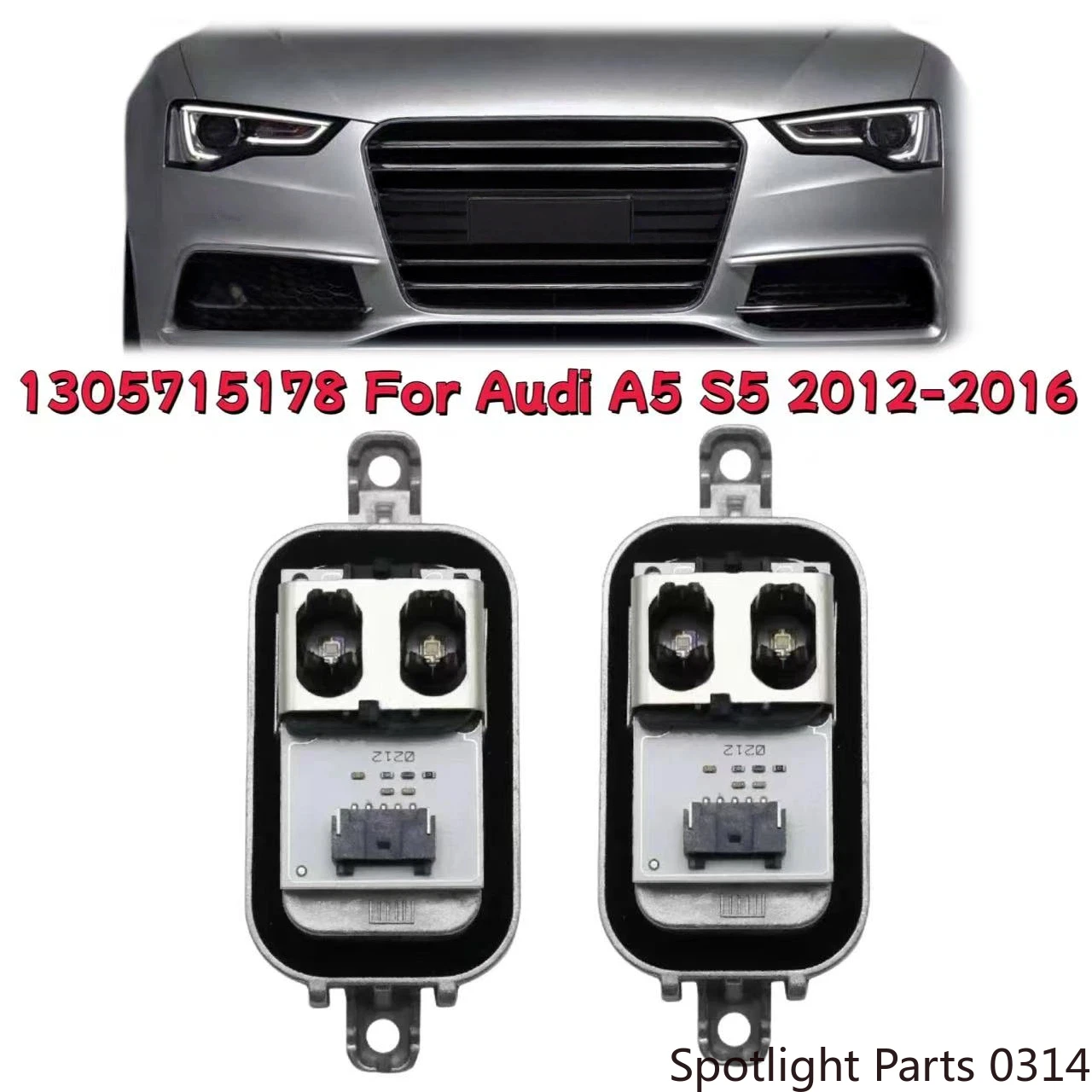 

1305715178 For Audi A5 S5 2012-2016 Xenon Headlight White Lightsource Daytime Runing Light DRL Module Angel Eye Car Accessories