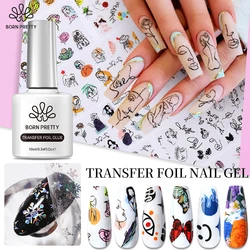 BORN PRETTY Transfer Foil Gel Gel Nail Polish 10ml Transparent Adhesive Sticker Nail Glue Soak Off UV Printing Gel Varnish Nail