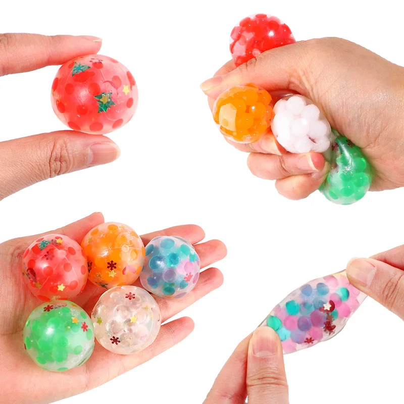 10/20/50 قطعة عيد الميلاد ضغط الكرة تخزين ستوفير الاطفال الكبار لعبة حسية السنة الجديدة هدية حفلة عيد ميلاد جودي حقيبة بيناتا حشو #3