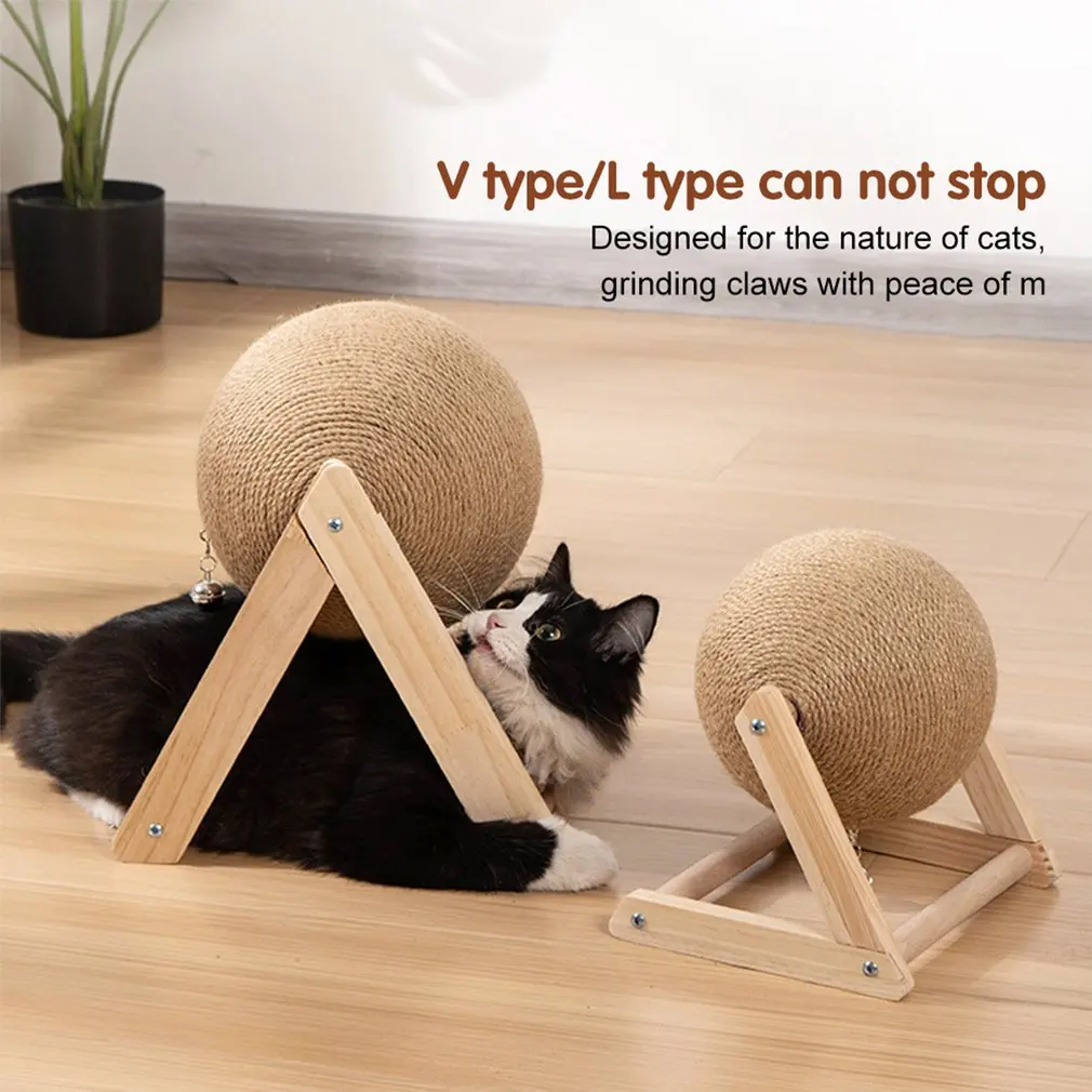 

New Cat Rope Ball Board Scratching Ball Toy Sisal nteractive Cats Pet Furniture Accessories Durable Wear-resistant