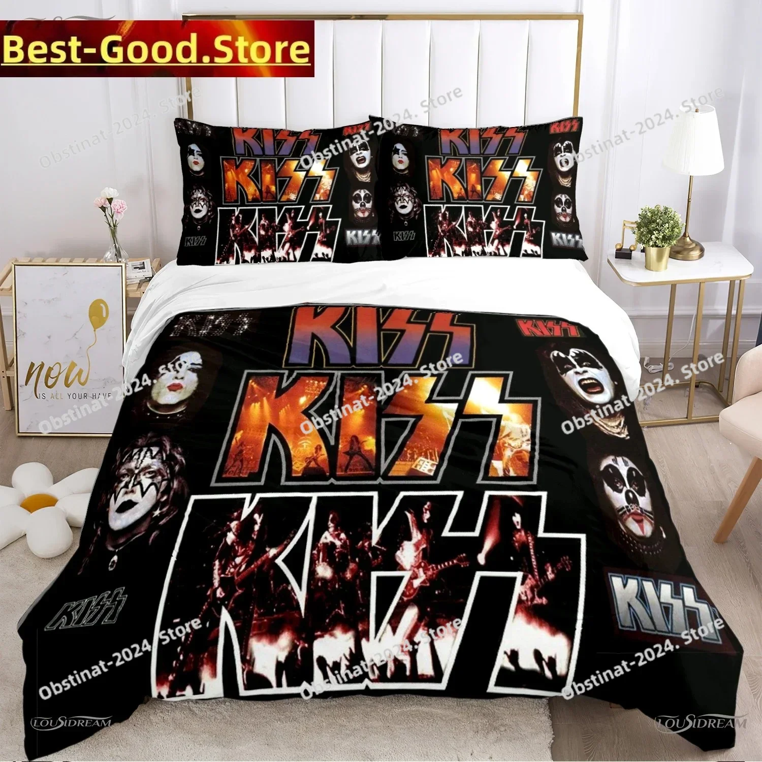 

Kiss Band Rock Music All Season Duvet Cover Comforter Bedding set Soft Quilt Cover and Pillowcases Teen SingleDoubleQueenKing