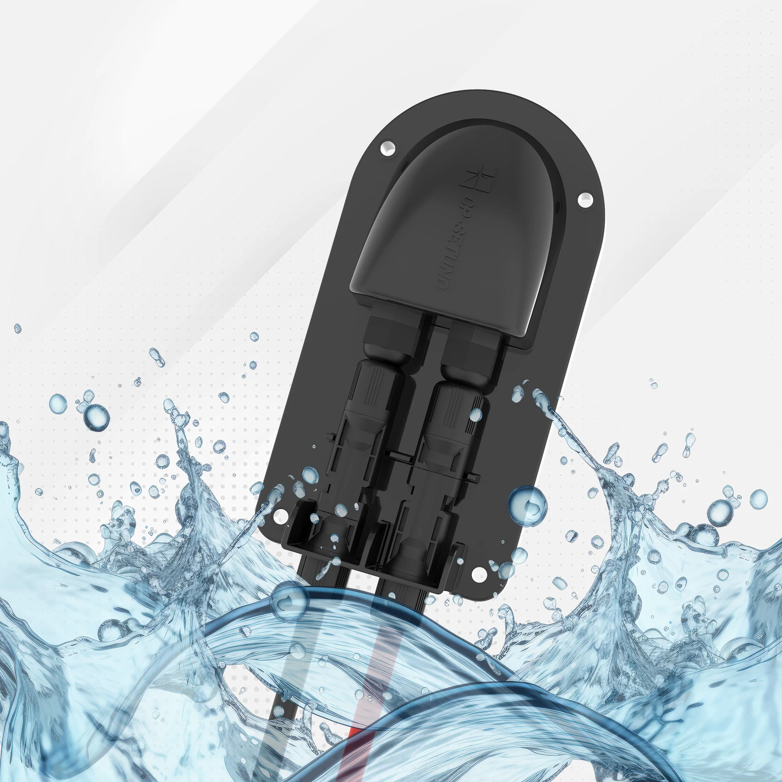 Solar Double Cable Entry Gland Box ABS Black Waterproof Dual Wire Connector Adapter Ideal for Marine, RV, Caravan, Boat