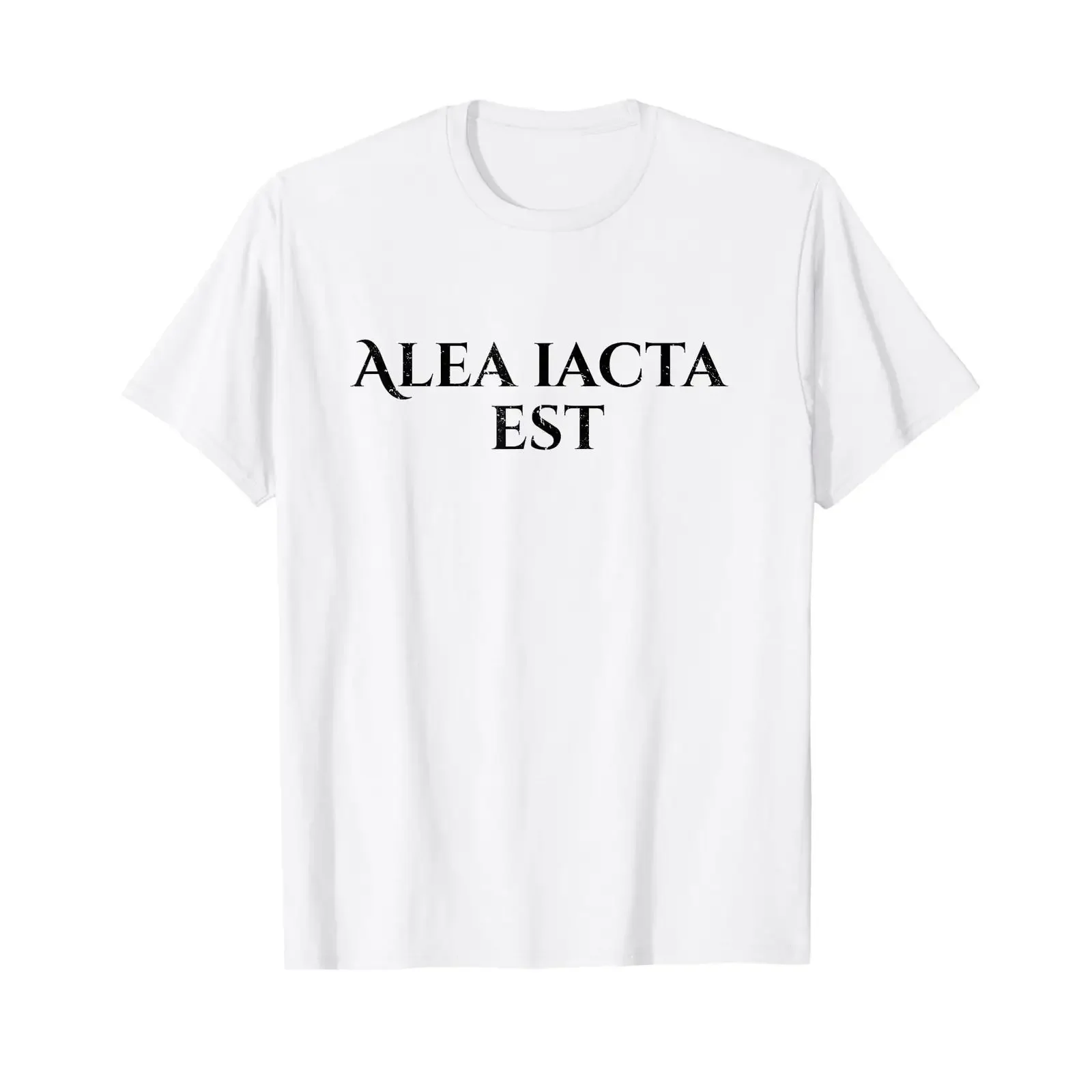 Alea iacta est Latin Proverb Old Rome T Shirt White vintage Washed Casual Soft Stretched Stylish homme Versatile streetwear