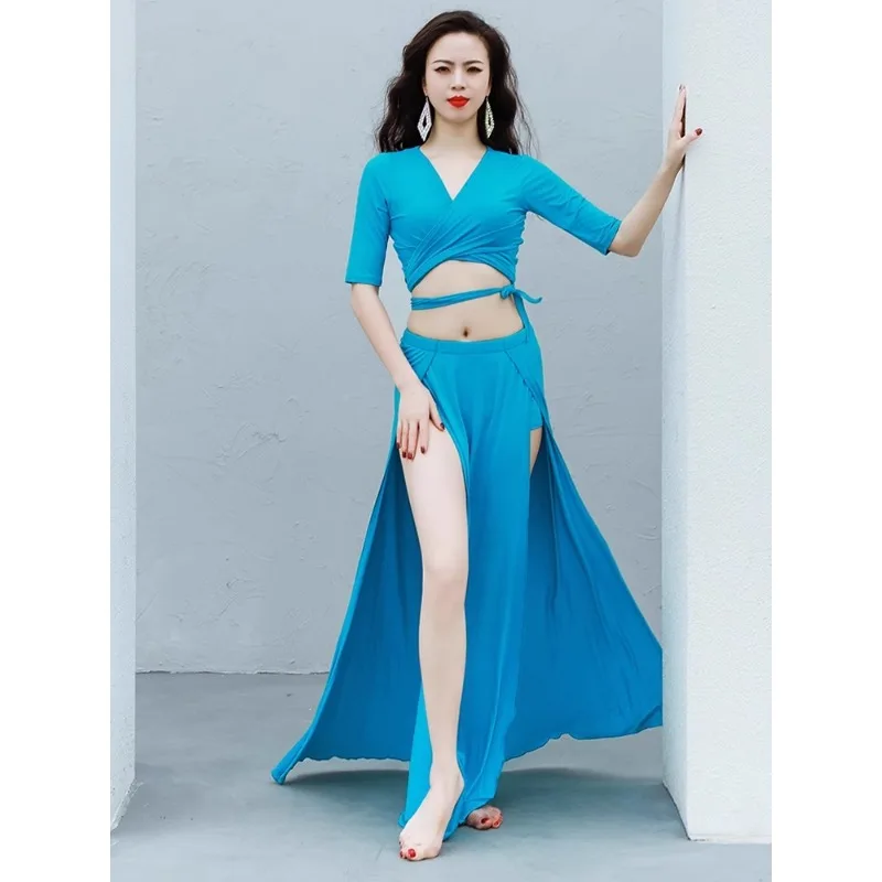 Customized New Belly Dance Costumes Practice Dress Comfortable and Simple Mudale Oriental Dance Team Dress Tops and Skirt