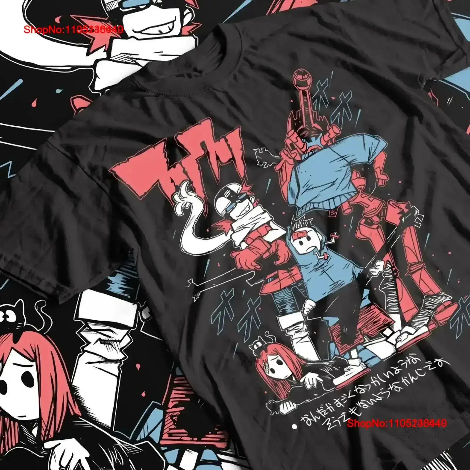 Camiseta Haruko Haruhara de algodón pesado Anime FLCL Fooly Cooly vintage lavada ropa de calle cómoda Top para uso diario homme