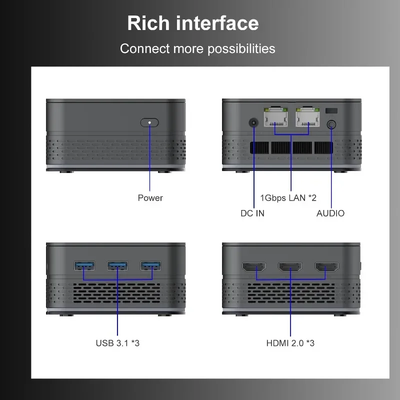 T9 Plus Quad Core Windows 11 Small Mini PC, Intel Alder Lake N100,16GB LPDDR5 ,256/512GB/1TB SSD, Dual 1000M LAN ,Three HD NUC