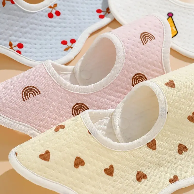 3pcs Waterproof Baby Feeding Bibs Petal Infants Cute Cotton Yarn Saliva Towel Newborn Toddler Soft Burp Cloth For Kids Bib