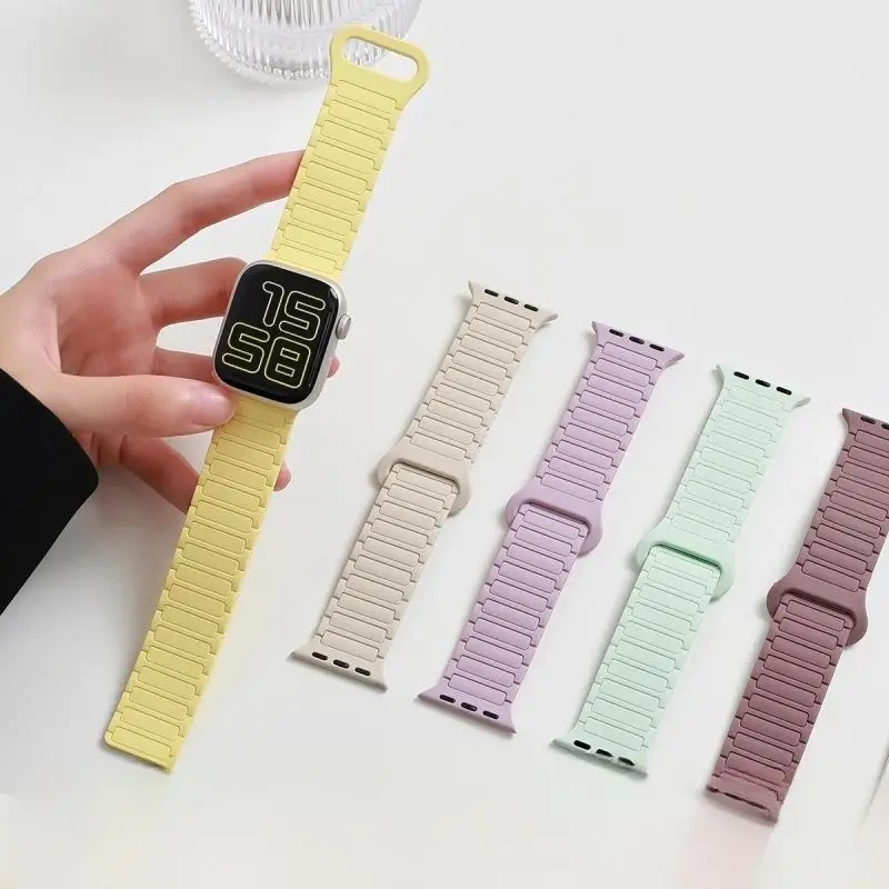 

Silicone magnetic buckle compatible with iWatch strap 38mm 40mm 41mm 42mm 44mm 45mm 49mm fashionable strap