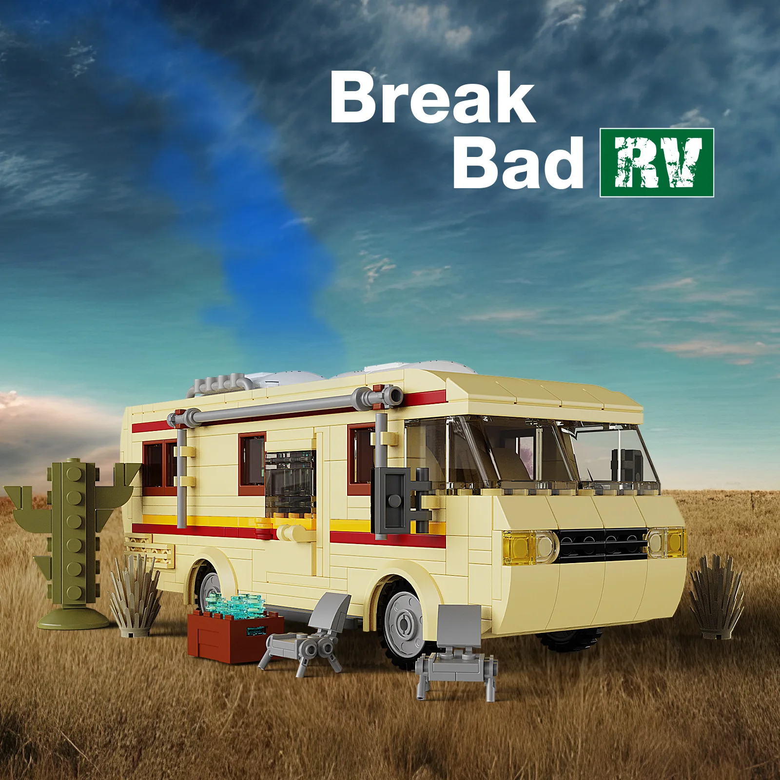 Breaks Bad RV Building Kit para Crianças e Adultos, Creative Van, Camper Brinquedos, DIY Building Set, Veículo de Brinquedo, Presentes