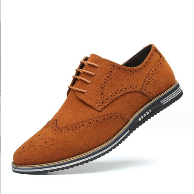 Chaussures Oxford en cuir suédé pour hommes, baskets formelles confortables, chaussures plates pour hommes, marque de haute qualité, mode