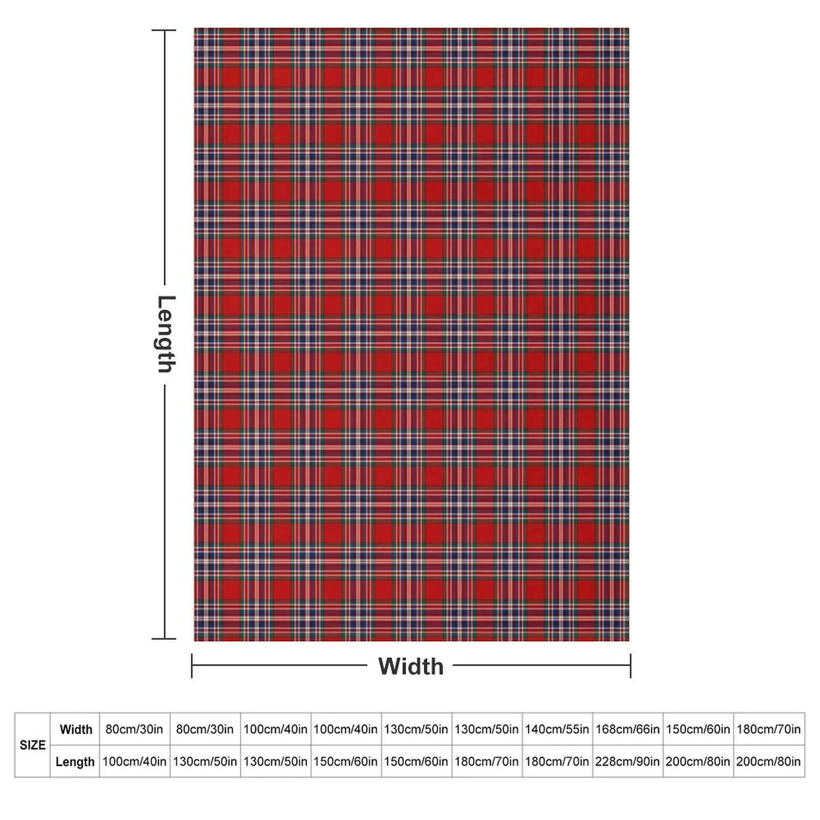 Clan MacFarlane Tartan Throw Blanket Quilt Decorative Sofas Blankets