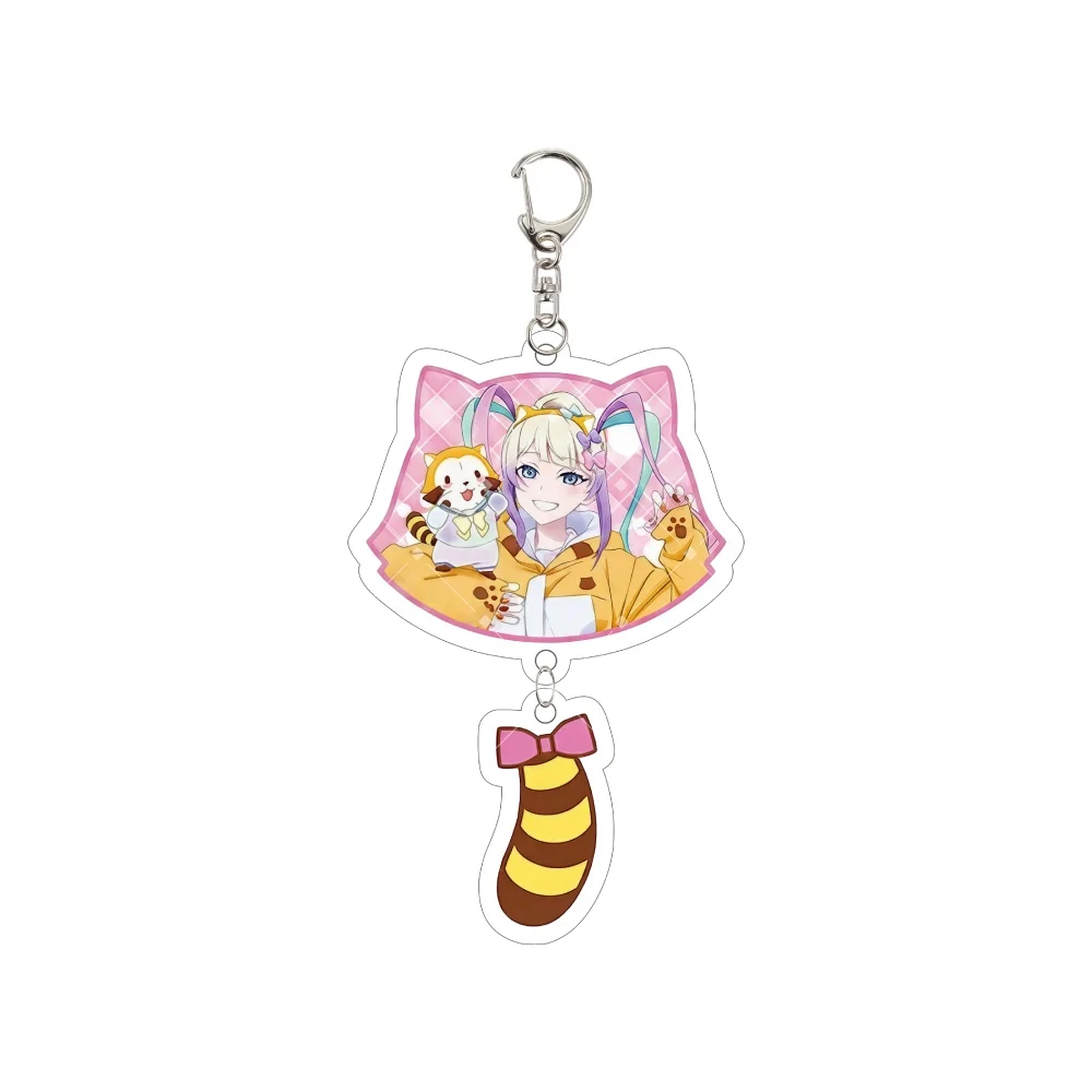 Anime NEEDY GIRL OVERDOSE Acrylic Keychain Ame-chan KAngel Cosplay 5.5cm Keyring Rascal the Raccoon Phone Charm Bag Pendant Gift